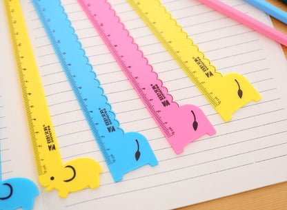 3 Pcs/Set Cute Cartoon Giraffe Animal Ruler Kawaii Plastic Kids Student School Drafting Supplies Stationery Gift Students Prize