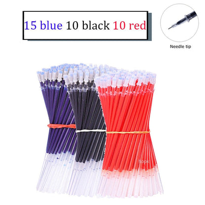 35 PCS Gel Pen Set School Supplies Black Blue Red Ink Color 0.5mm Ballpoint Pen Kawaii Pen Writing Tool School Office Stationery 35Pcs Mix Refill A