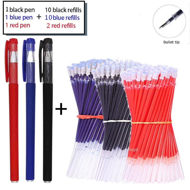 35 PCS Gel Pen Set School Supplies Black Blue Red Ink Color 0.5mm Ballpoint Pen Kawaii Pen Writing Tool School Office Stationery 25Pcs Mix set D