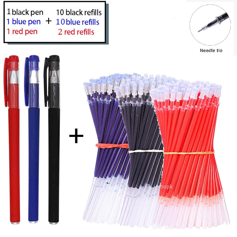 35 PCS Gel Pen Set School Supplies Black Blue Red Ink Color 0.5mm Ballpoint Pen Kawaii Pen Writing Tool School Office Stationery 25Pcs Mix set B