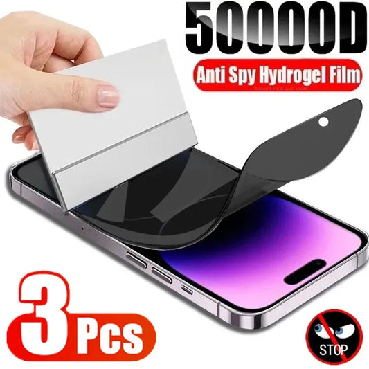 3Pcs Anti-Spy Hydrogel Film for iPhone 13 12 15 11 14 Pro Max 7 8 Plus Privacy Screen Protectors for iPhone 13 Mini XS MAX X XR