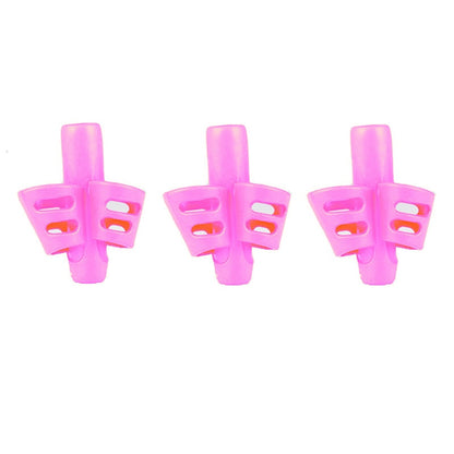 3Pcs/Set Soft Silica Pencil Grasp Two-Finger Gel Pen Grips Children Writing Training Correction Tool Pens Holding for Kids Gifts 3 PCS In bulk-pink