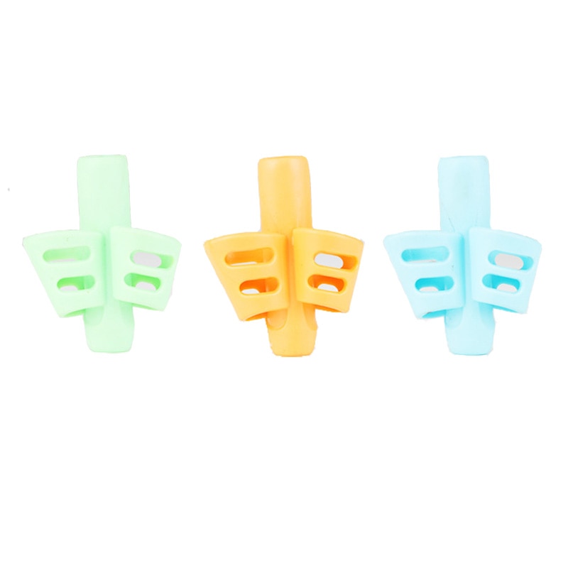 3Pcs/Set Soft Silica Pencil Grasp Two-Finger Gel Pen Grips Children Writing Training Correction Tool Pens Holding for Kids Gifts 3 PCS In bulk-A