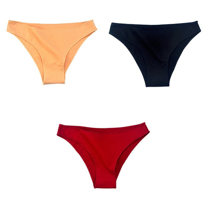 3Pcs/Set Women's Cotton Panties Female Underwear Solid Color Comfortable Briefs High Elasticity Underpants Size M-XXL 17 3pcs