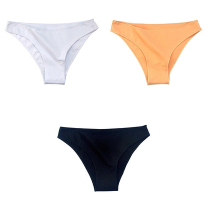 3Pcs/Set Women's Cotton Panties Female Underwear Solid Color Comfortable Briefs High Elasticity Underpants Size M-XXL 5 3pcs