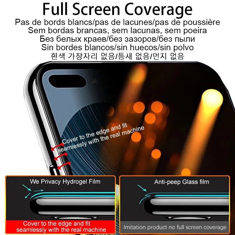 4-1PCS Privacy Hydrogel Film For Huawei P60 P30 P40 P50 P20 Pro Lite Anti-Spy Curved Screen Protector Mate40 30 20 Pro Not Glass