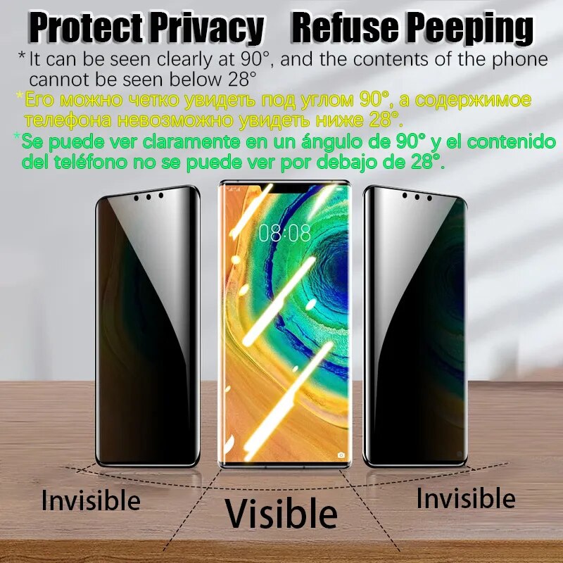 4-1PCS Privacy Hydrogel Film For Huawei P60 P30 P40 P50 P20 Pro Lite Anti-Spy Curved Screen Protector Mate40 30 20 Pro Not Glass