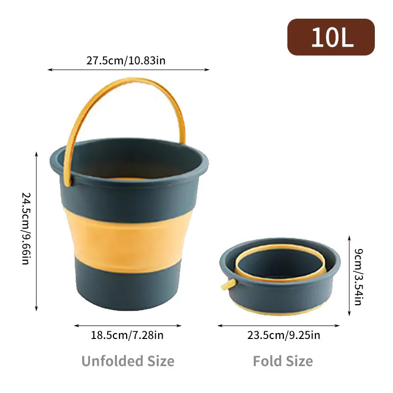 4.6-16.8L Portable Foldable Bucket Basin Tourism Outdoor Cleaning Bucket Fishing Camping Car Washing Mop Space Saving Buckets navy 10L