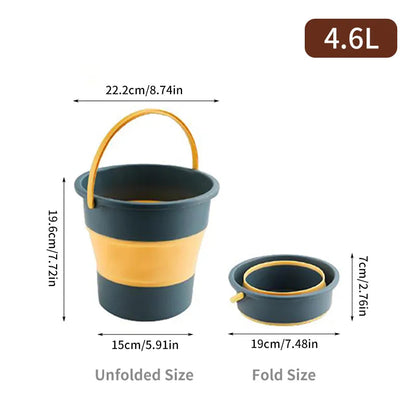 4.6-16.8L Portable Foldable Bucket Basin Tourism Outdoor Cleaning Bucket Fishing Camping Car Washing Mop Space Saving Buckets navy 4.6L