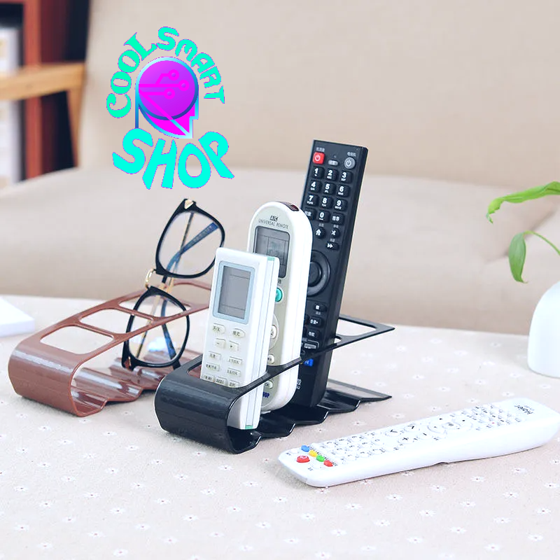 4 Grid Remote Control Stand Holder TV Air Conditioning Remote Control Storage Desktop Storage Case Holder Home Office Organizer