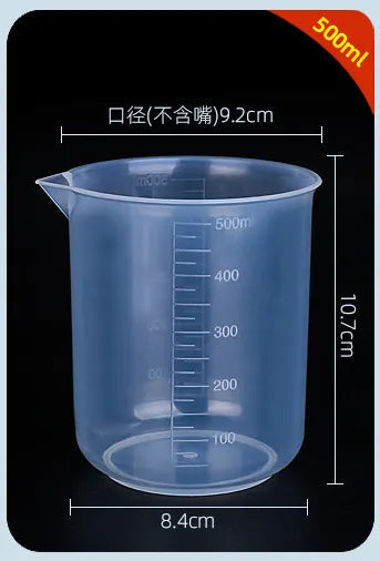 500ml Plastic Measuring Cup, PP Graduated Cup, Thickened Plastic Beaker, Laboratory Chemical Measuring Cup, Kitchen Bar Supplies 500ml