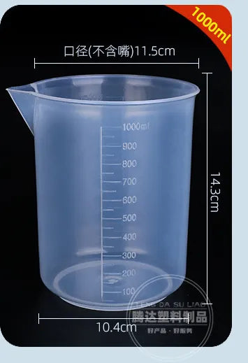 500ml Plastic Measuring Cup, PP Graduated Cup, Thickened Plastic Beaker, Laboratory Chemical Measuring Cup, Kitchen Bar Supplies 1000ml