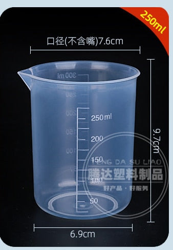 500ml Plastic Measuring Cup, PP Graduated Cup, Thickened Plastic Beaker, Laboratory Chemical Measuring Cup, Kitchen Bar Supplies 250ml