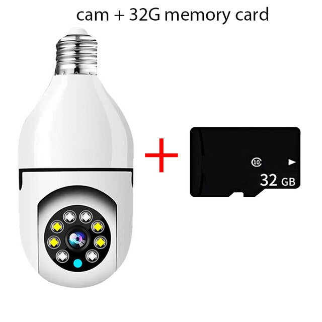 5G Bulb E27 Surveillance Camera Full Color Night Vision Automatic Human Tracking Zoom Indoor Security Monitor Wifi Camera Camera 32GB 1000TVL China