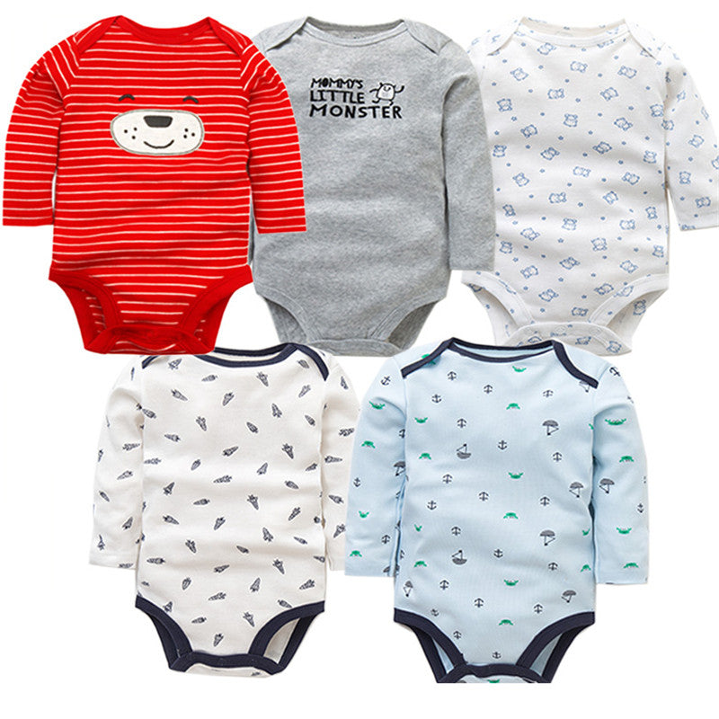 5Pcs/Lot Baby bodysuits High Quality Uniesx Newborn Baby Clothes 100% Cotton Baby Clothing set infant bebe Baby boy girl Clothes