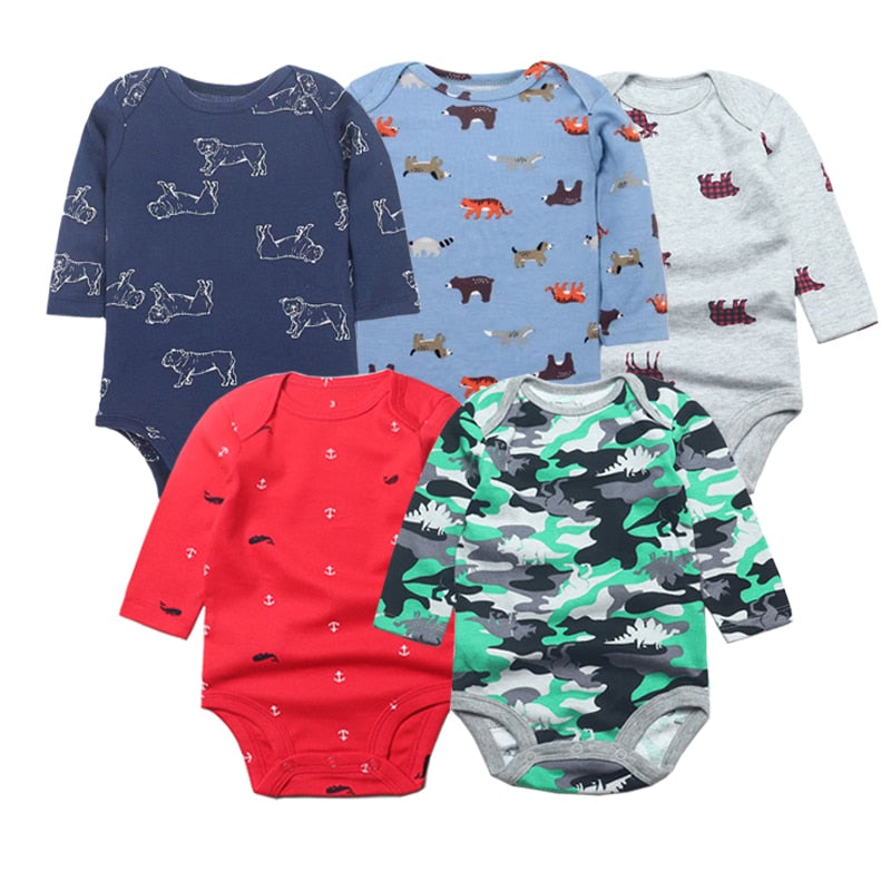 5Pcs/Lot Baby bodysuits High Quality Uniesx Newborn Baby Clothes 100% Cotton Baby Clothing set infant bebe Baby boy girl Clothes