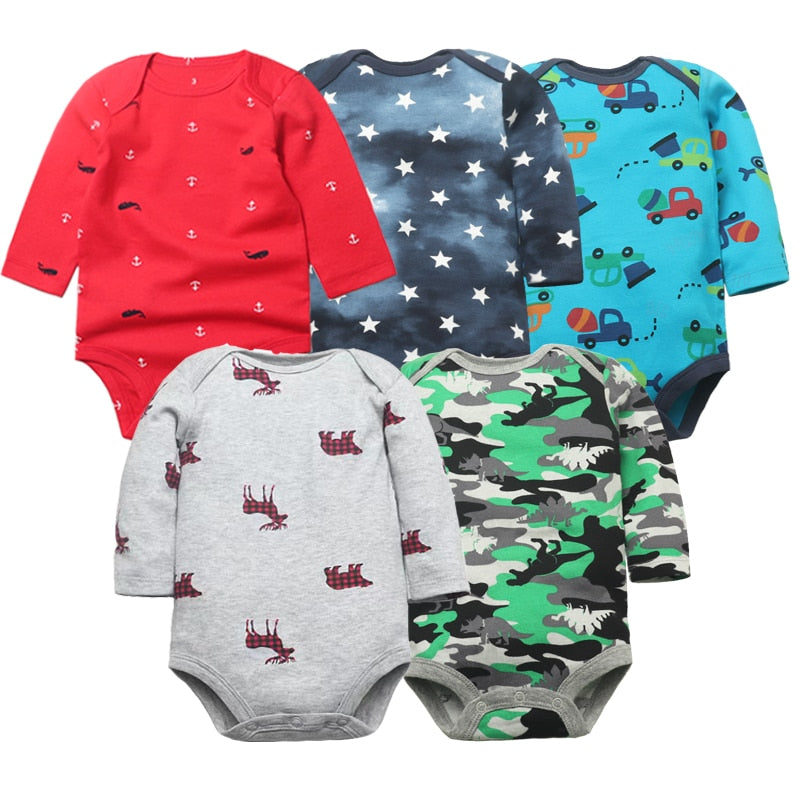 5Pcs/Lot Baby bodysuits High Quality Uniesx Newborn Baby Clothes 100% Cotton Baby Clothing set infant bebe Baby boy girl Clothes