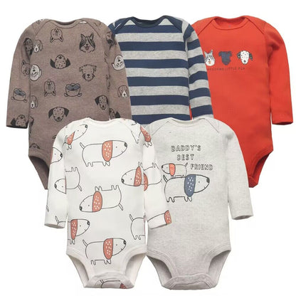 5Pcs/Lot Baby bodysuits High Quality Uniesx Newborn Baby Clothes 100% Cotton Baby Clothing set infant bebe Baby boy girl Clothes