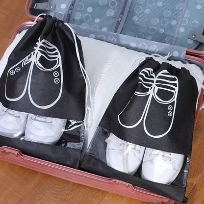 5pcs Portable Storage Bag Waterproof Shoes Storage Bag drawstring Shoes Clothing Classified Hanging Bags Home Closet Organizer