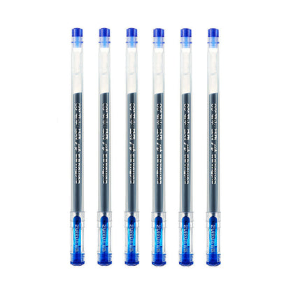 6 Pcs/Set 0.38mm Large-capacity Ink Diamond Tip Gel Pen Black/Blue/Red Refill Exam Signing Writing School Office Supplies