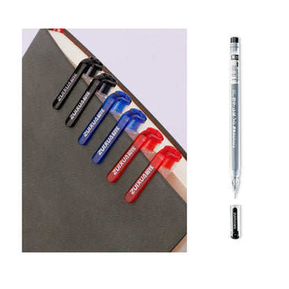 6 Pcs/Set 0.38mm Large-capacity Ink Diamond Tip Gel Pen Black/Blue/Red Refill Exam Signing Writing School Office Supplies