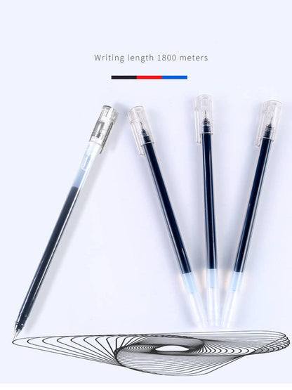 6 Pcs/Set High Capacity Gel Pen 0.5mm Black Blue Red Big Capacity Ink Student Test Office Signature Pens School Writing Supplies