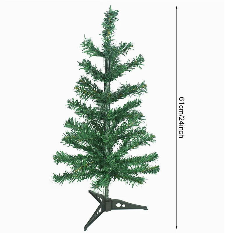 61cm Christmas Tree Artificial PVC Small Tree Christmas Decorations For Home Noel Navidad New Year Kids Gift Ornament 40-45branch 61cm