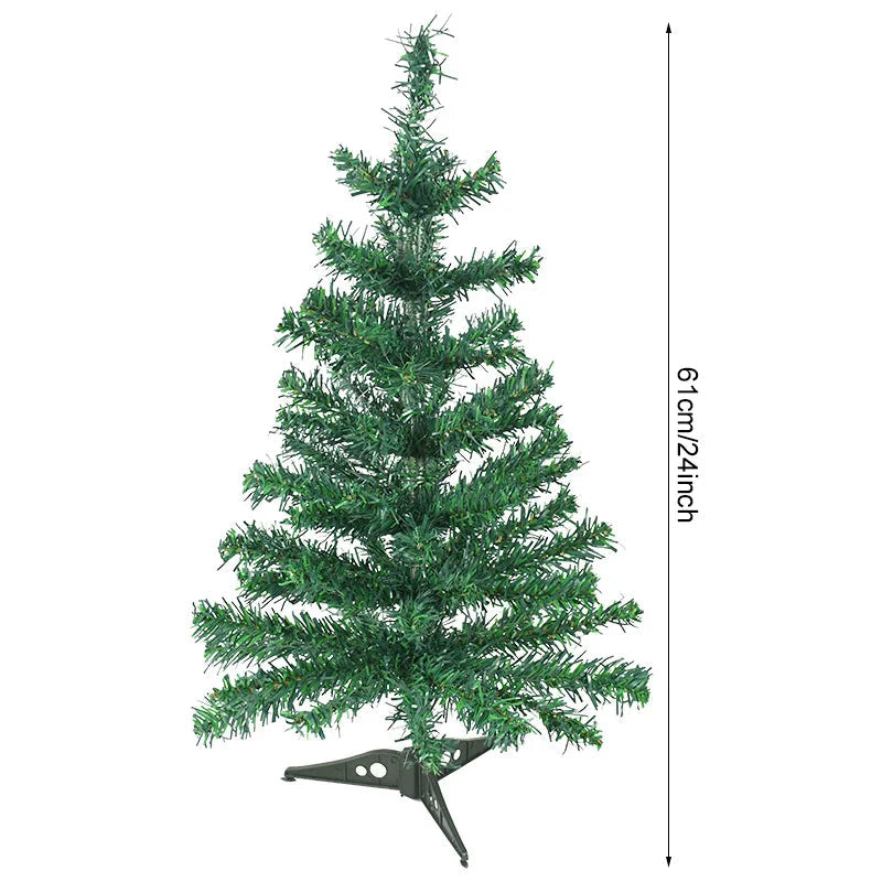 61cm Christmas Tree Artificial PVC Small Tree Christmas Decorations For Home Noel Navidad New Year Kids Gift Ornament 70branch 61cm