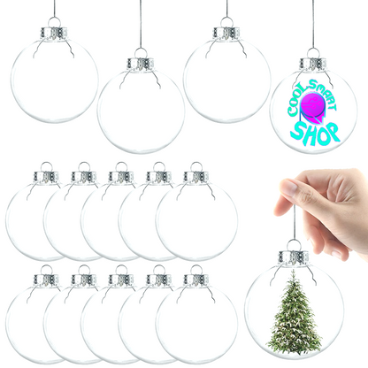 6Pcs Fillable Christmas Ball Ornament Clear Hanging Bauble Pendant Christmas Tree Home Decoration Navidad New Year DIY Gift