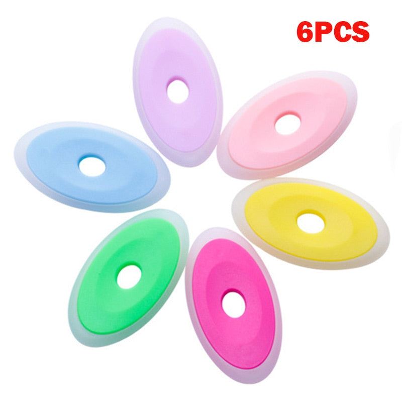 6Pcs/Set Erasable Gel Pen Special Rubber Color Oval Eraser for Neutral Erasable Pen Correction Supplies School Office Stationery Default Title