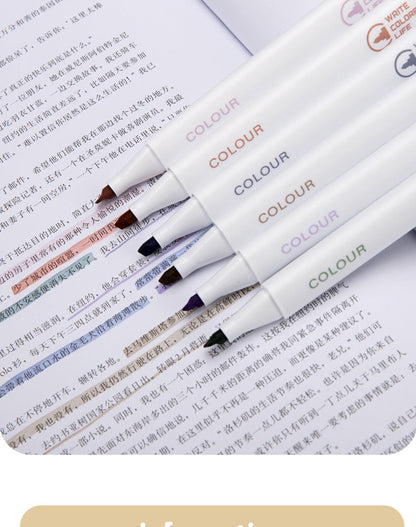 6Pcs/Set Triangle Soft Tip Highlighter Kawaii Light Color Marker Pen DIY Journal Photo Album School Office Stationery Gift