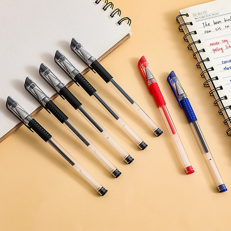 6pcs Gel Pen Set Black Blue Red Ink 0.5mm Refill Replaceable Ballpoint Pen Students School&office Supplies Stationery