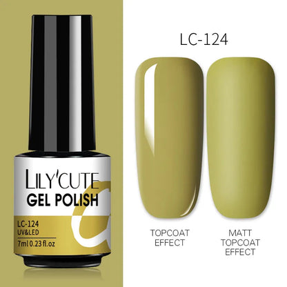 7ML Gel Nail Polish Nude Vernis Semi-Permanent Nail Polish For Nails Soak Off UV LED UV Gel DIY Nail Art Gel Varnishes LC-124