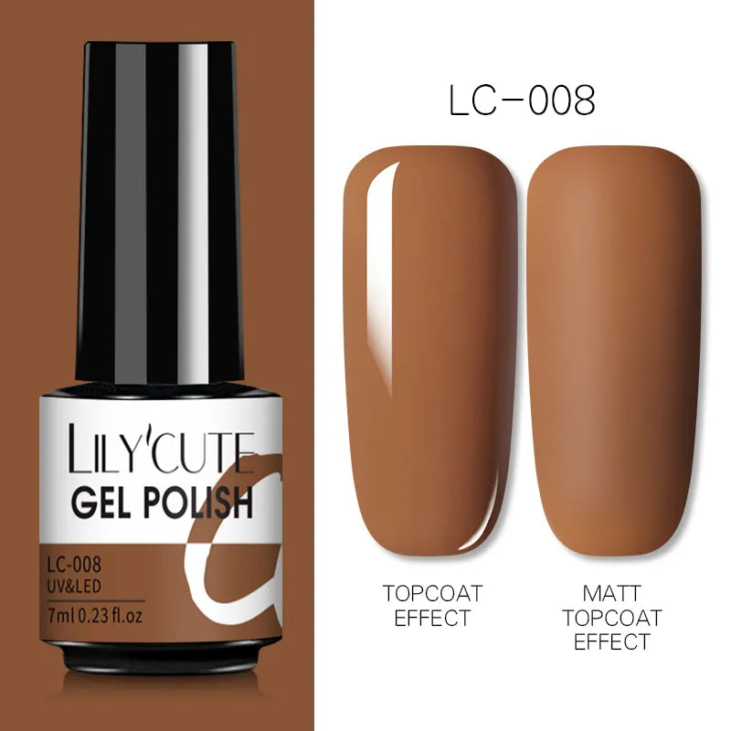 7ML Gel Nail Polish Nude Vernis Semi-Permanent Nail Polish For Nails Soak Off UV LED UV Gel DIY Nail Art Gel Varnishes LC-08