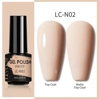 7ML Gel Nail Polish Nude Vernis Semi-Permanent Nail Polish For Nails Soak Off UV LED UV Gel DIY Nail Art Gel Varnishes NEW LC-02