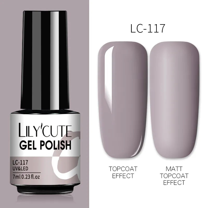 7ML Gel Nail Polish Nude Vernis Semi-Permanent Nail Polish For Nails Soak Off UV LED UV Gel DIY Nail Art Gel Varnishes LC-117