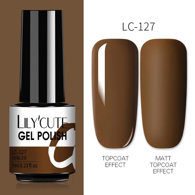 7ML Gel Nail Polish Nude Vernis Semi-Permanent Nail Polish For Nails Soak Off UV LED UV Gel DIY Nail Art Gel Varnishes LC-127