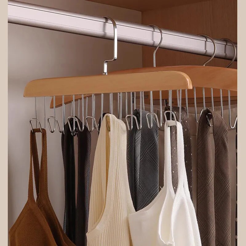 8 Hooks Clothes Hangers Home Underwear Sling Scarf Hanging Holder Belts Tie Storage Hook Space Saving Wardrobe Closet Organizer