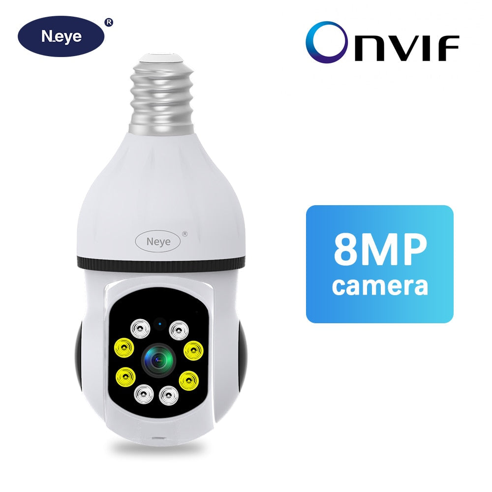 8MP 4K WiFi Panoramic Light Bulb Camera with 360-Degree View for Home Surveillance and Security 8mp camera China