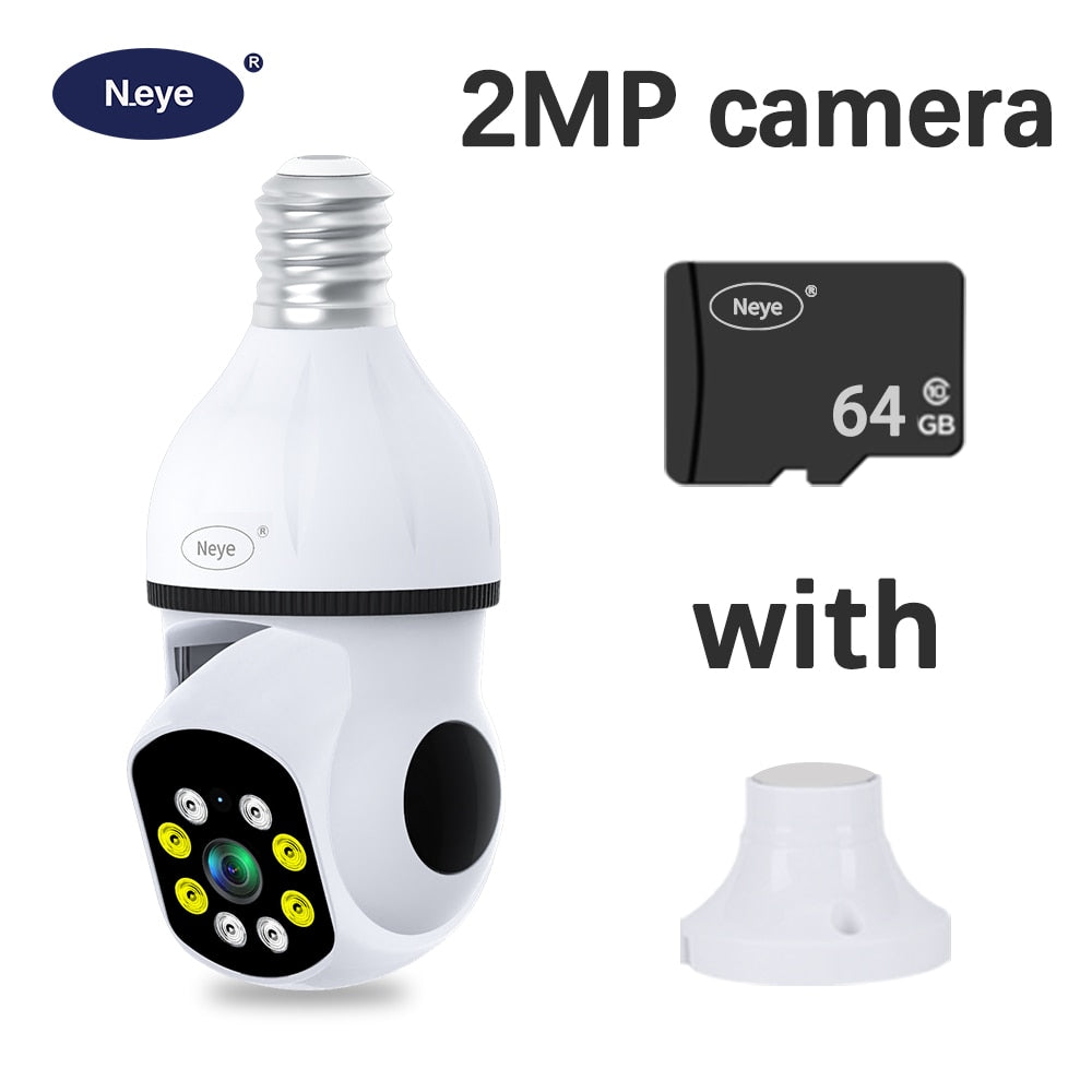 8MP 4K WiFi Panoramic Light Bulb Camera with 360-Degree View for Home Surveillance and Security 2MP CAM 64g China