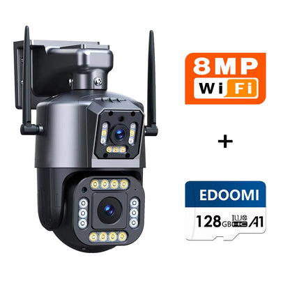 8MP PTZ WiFi Camera with Auto Tracking, Color Night Vision and IPC360 App for Outdoor Surveillance 8MP Add 128G Card