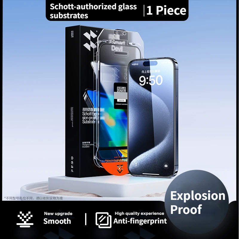 Schott Glass Dust-free Screen Protector for iPhone 15 Pro Max 15 Plus HD Full Cover Tempered Glass for iPhone 15 Pro 1 piece