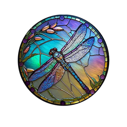 Acrylic Dragonfly Hanging Pendant Decoration Imitation Glass Colored Dragonfly Wreath Wall Decor Ornaments Home Decoration Gifts daffodil dragonfly