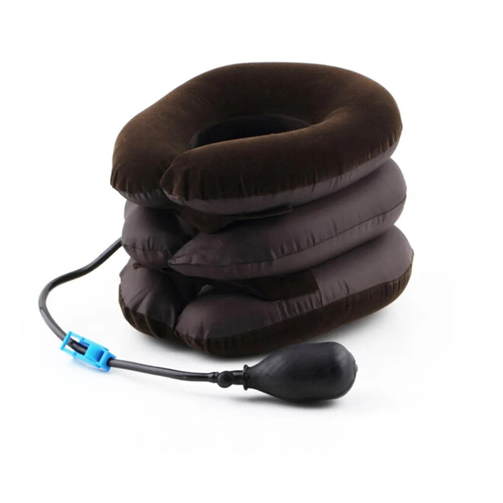 Air Inflatable Cervical Collar Neck Traction Tractor Support Massage Pillow Pain Relief Relax Health Care Neck Head Stretcher 3 Layers