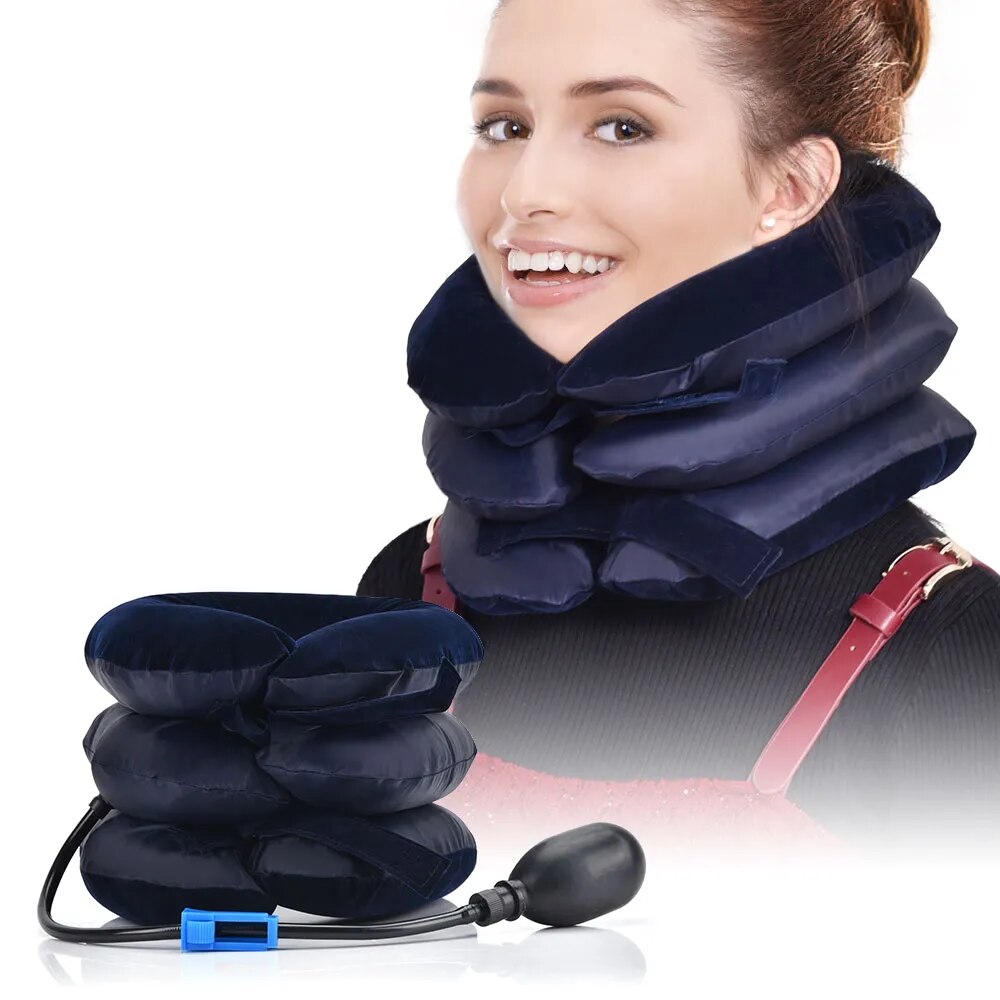 Air Inflatable Cervical Collar Neck Traction Tractor Support Massage Pillow Pain Relief Relax Health Care Neck Head Stretcher