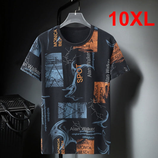 Baggy T-shirt Men Streetwear Fashion Graffiti Print Tops Tees Summer Short Sleeve Tshirts Plus Size 10XL Male Casual