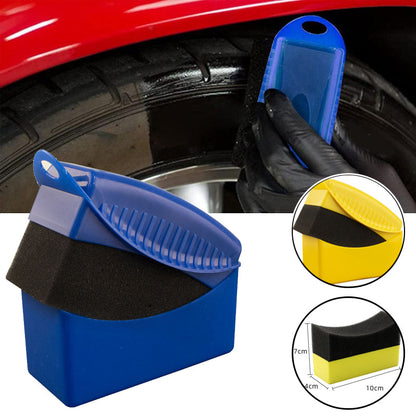 Car Tires Waxing Polishing Cleaning Wipe Washing Tire Tyre Wheel Rim Trim Contour Detailing Dressing Shine Pad Sponge Foam Brush