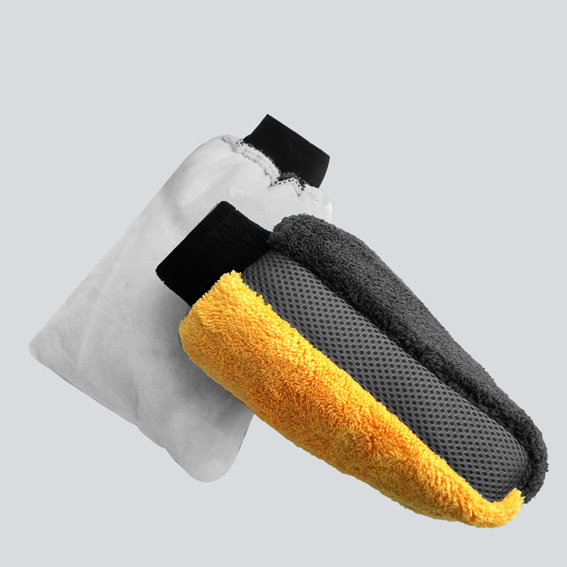 Car Wash Gloves Microfiber Coral fleece Cleaning Wash Tools Thick Wipe Cloth Auto Care Double-faced Glove Cleaning Mitt