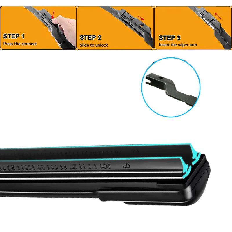 Car Windshield Wiper blades Universal Soft Double layer Rubber Frameless Bracketless Front Windscreen Brushes Washer Accessories 14 Lexus