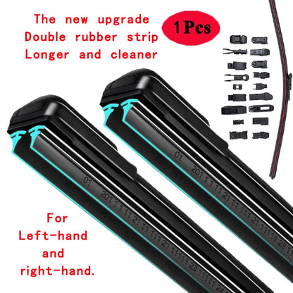 Car Windshield Wiper blades Universal Soft Double layer Rubber Frameless Bracketless Front Windscreen Brushes Washer Accessories